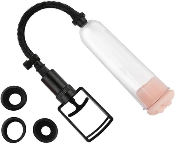Vagina Cap Sleeve With Manual Penis Enlarge Pump For Men - Free Delivery, Non Returnable
