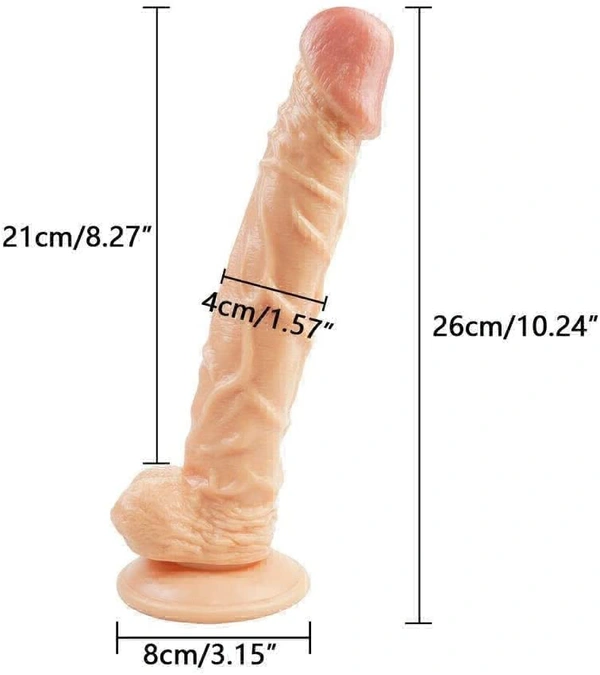 10 Inch Harness Strap On Cock Realistic Flesh Large Dildo Flexible Penis With Powerful Suction Cup For Lesbian Couples - Free Shipping, Non Returnable, Silicon