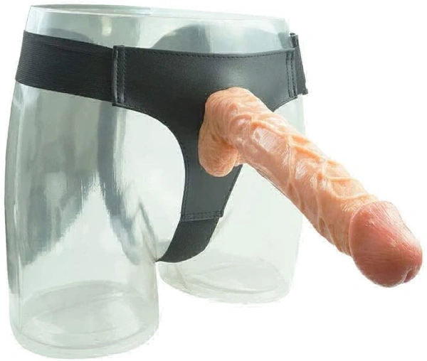 10 Inch Harness Strap On Cock Realistic Flesh Large Dildo Flexible Penis With Powerful Suction Cup For Lesbian Couples - Free Shipping, Non Returnable, Silicon
