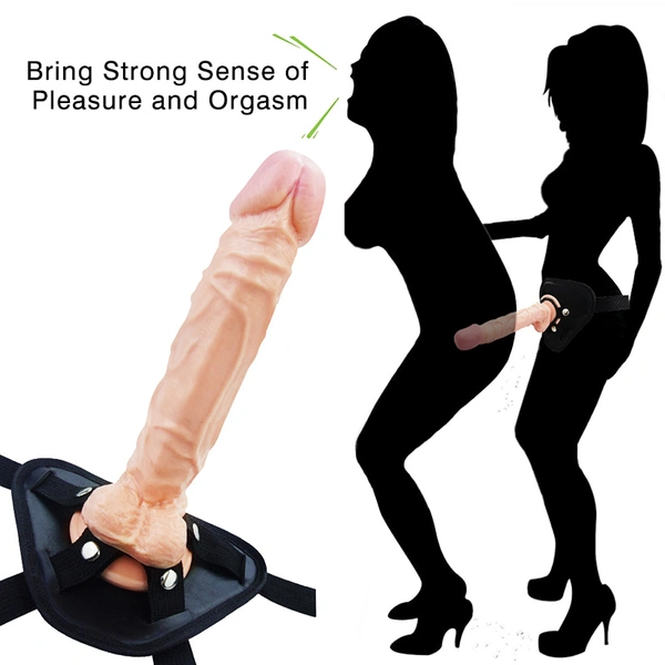 10.2 Inches Large Strap On Solid Penis Dildo Flesh - Free Shipping, Non Returnable, Silicon