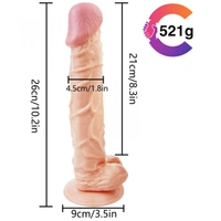 10.2 Inches Large Strap On Solid Penis Dildo Flesh - Free Shipping, Non Returnable, Silicon