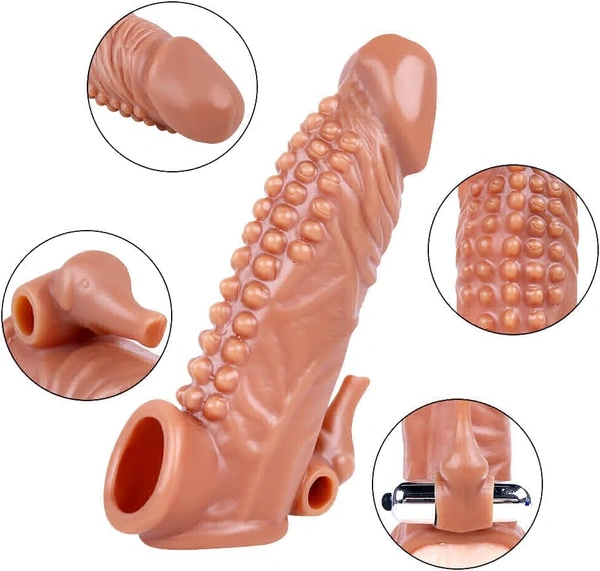 7 Inches Penis Extender Sleeve With Vibrator |Imbtameez.com