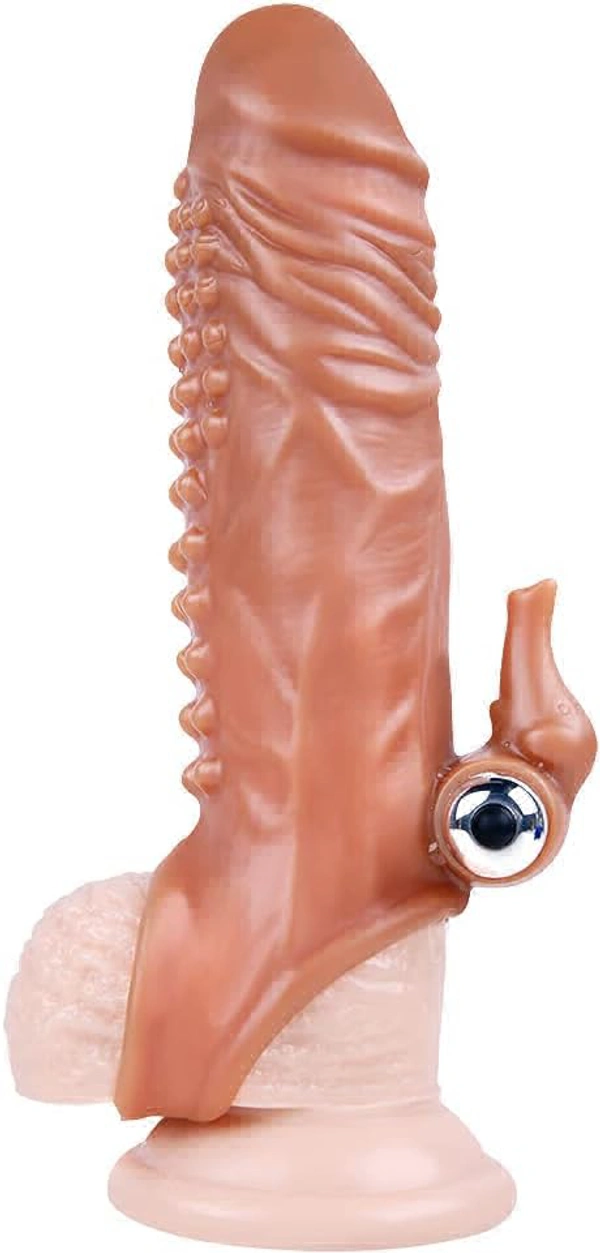 7 Inches Penis Extender Sleeve With Vibrator |Imbtameez.com