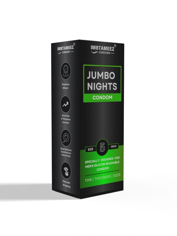 Imbtameez Jumbo Nights Silicone Condom 5inch For Men  - 5inch, Brown