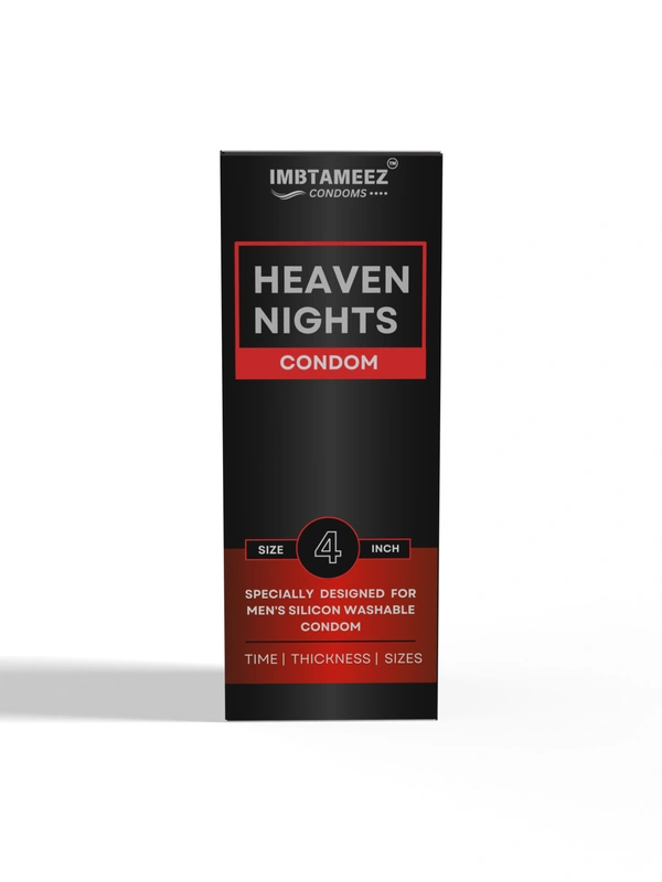 Imbtameez Heaven Nights Silicone Condom 4inch  For Men  - 4inch, brown, Silicone