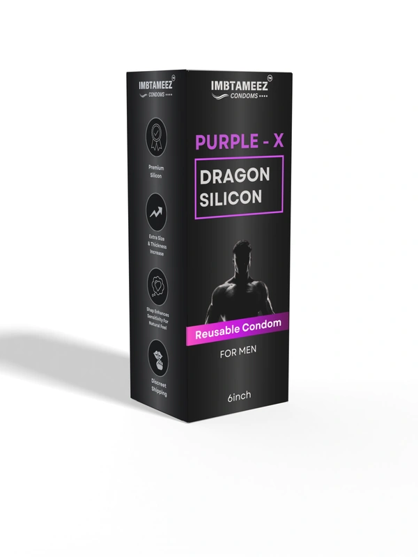 Imbtameez  PURPAL- X A Dragon Silicone Condom For Men   - Brown Bramble