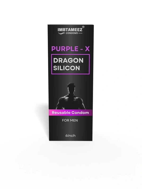 Imbtameez  PURPAL- X A Dragon Silicone Condom For Men   - Brown Bramble