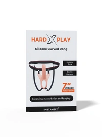 HARD X PLAY Silicone Curved Dong Elastic Harness 7inch Hollow Strap-on Dildo  - Cosmos