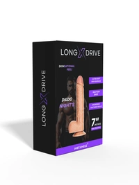 Long X Drive Night Dildo 7inch Skinsational Feel - brown