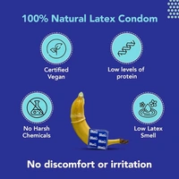 Bleu Vegan & 100% Natural Latex Dotted Condoms for Men | with Extra Dots | Toxin Free - 8 Count (Pack of 3)