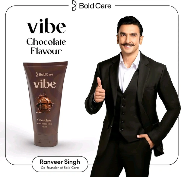 Bold Care Vibe Chocolate - Personal Lubricant for Men and Women - Premium Chocolate Flavour - Water Based Lube - Skin Friendly, Silicone and Paraben Free - No Side Effects - 50 ml