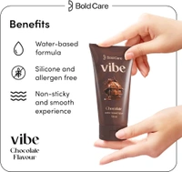 Bold Care Vibe Chocolate - Personal Lubricant for Men and Women - Premium Chocolate Flavour - Water Based Lube - Skin Friendly, Silicone and Paraben Free - No Side Effects - 50 ml
