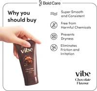 Bold Care Vibe Chocolate - Personal Lubricant for Men and Women - Premium Chocolate Flavour - Water Based Lube - Skin Friendly, Silicone and Paraben Free - No Side Effects - 50 ml