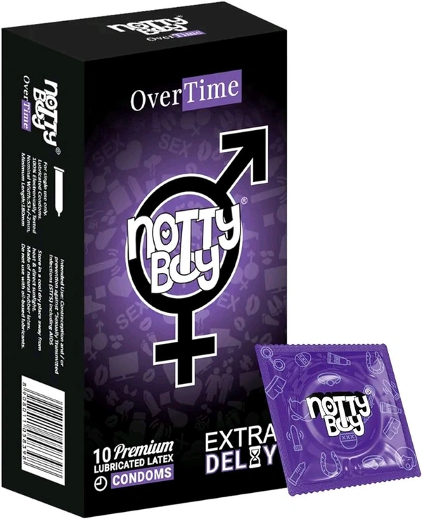 NOTTY BOY condoms extra time long time (Overtime Condoms for Extra Pleasure) (10 Pcs)