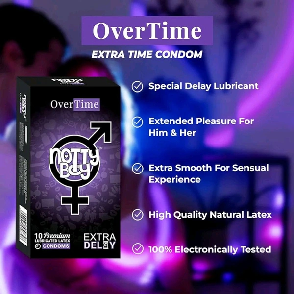 NOTTY BOY condoms extra time long time (Overtime Condoms for Extra Pleasure) (10 Pcs)
