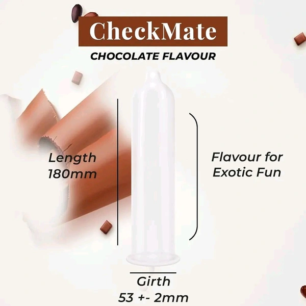 NOTTY BOY Checkmate Ultra Thin Chocolate Flavoured Condoms For Men - 10 Pieces (Pack Of 1) Proper Fit | Convenient To Carry | Extra Sensation And Transparent, Natural Feeling