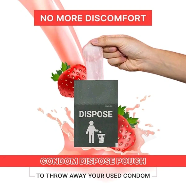 NOTTY BOY JuicyLuicy Ultra Thin Strawberry Flavoured Condom For Men- 30 Count | Silky and Smooth Flavour Condoms | Suitable for Oral Use | Clear, Transparent