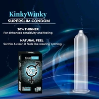 NOTTY BOY Kinkywinky Ultra Thin Condoms For Men - Pack Of 1, 10 Pieces | Secure And Natural Fit | Extra Sensation | Sleek And Slender | Transparent, Smooth