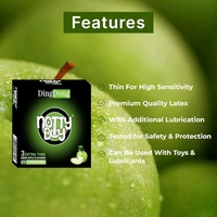 NOTTY BOY DingDong Green Apple Flavoured Extra Thin Condoms For Men- Pack of 2, 6pcs | Latex | Organic | Oral Enhancement | Fun and Playful | Flavourful Protection