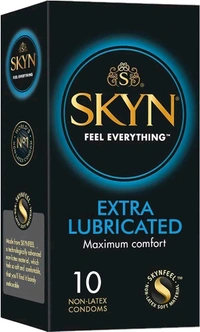 Skyn Extra Lubricated condoms for men- 10 count | Feel Everything | Latex Free