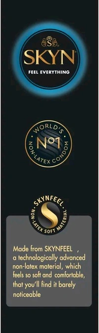 Skyn Extra Lubricated condoms for men- 10 count | Feel Everything | Latex Free