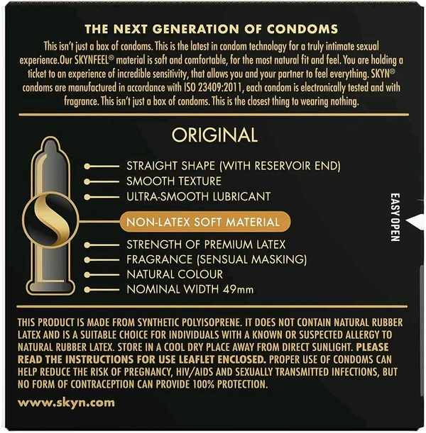 Skyn Original Condoms for Men- 3 count | Feel Everything | Latex Free