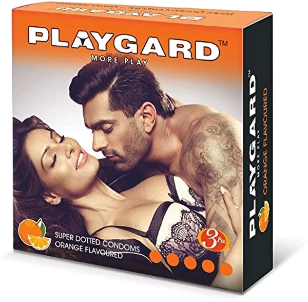 PLAYGARD More Play Superdotted Condoms Orange (Pack of 03 Each x 10 Boxes = Total = 30 Count)