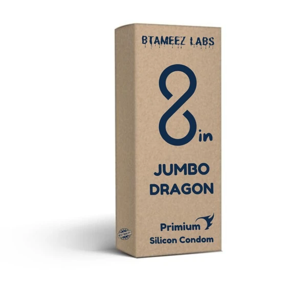 Imbtameez 8inch Premium Jumbo Dragon Silicon Condom  - Free Delivery, This item is non returnable, Silicon