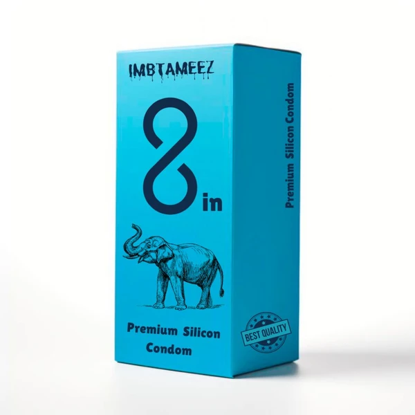 Imbtameez  8inch Premium Silicon Reusable Condom  - Free Delivery, This item non returnable, Silicon