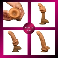 Silicone Dragon Condom 7inch For Men  - Silicon, 7inch, brown
