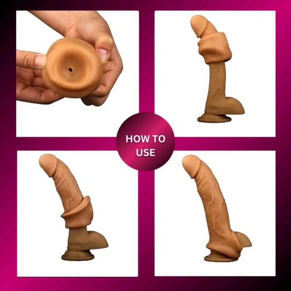 Silicone Dragon Condom 7inch For Men  - Silicon, 7inch, brown