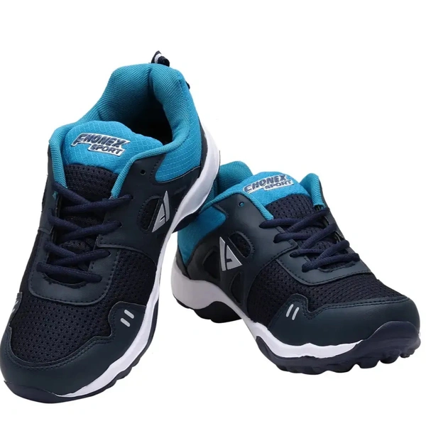 Sport Navy Blue Lace Up Mesh Running Shoes - Euro 40