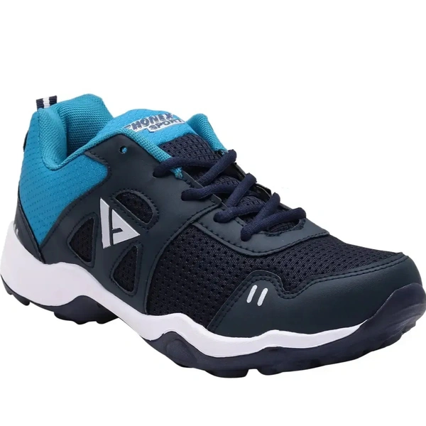 Sport Navy Blue Lace Up Mesh Running Shoes - Euro 40