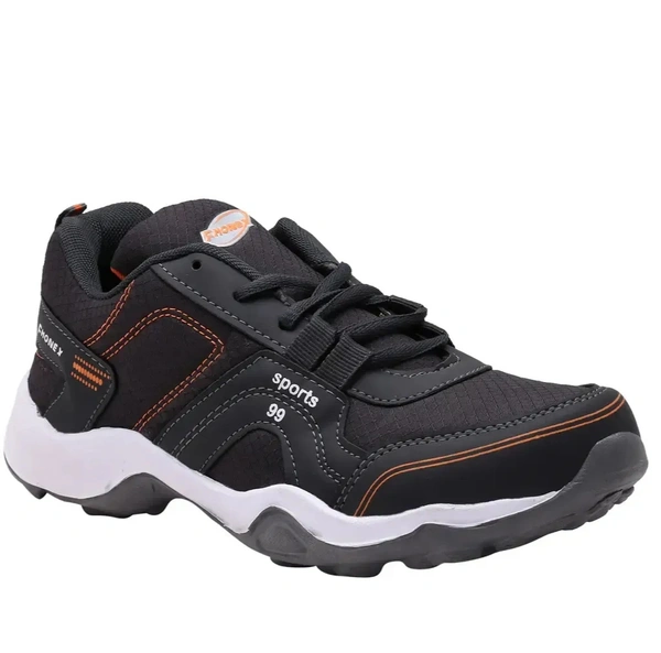 Dark Gray Orange Lace Up Running Shoes - Euro 43