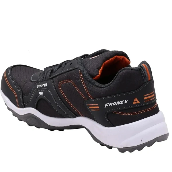 Dark Gray Orange Lace Up Running Shoes - Euro 43