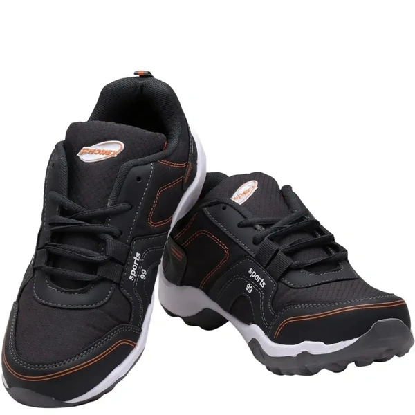 Dark Gray Orange Lace Up Running Shoes - Euro 43