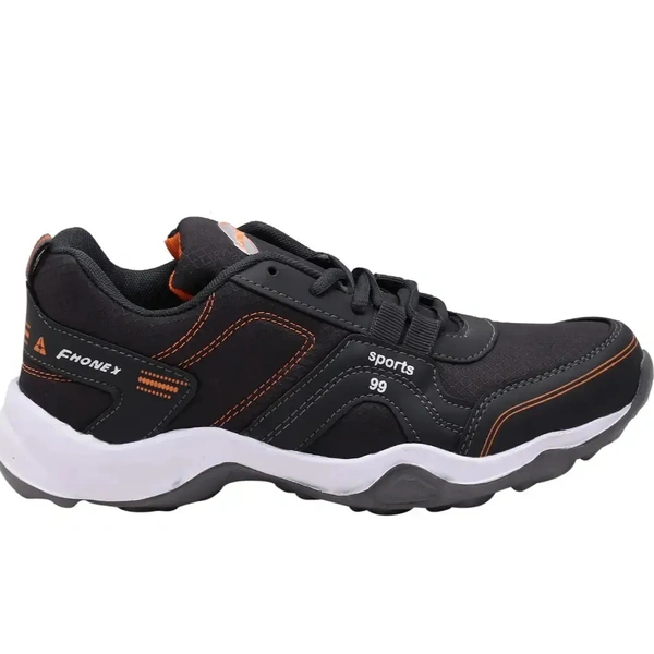 Dark Gray Orange Lace Up Running Shoes - Euro 44