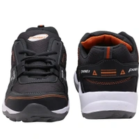 Dark Gray Orange Lace Up Running Shoes - Euro 44