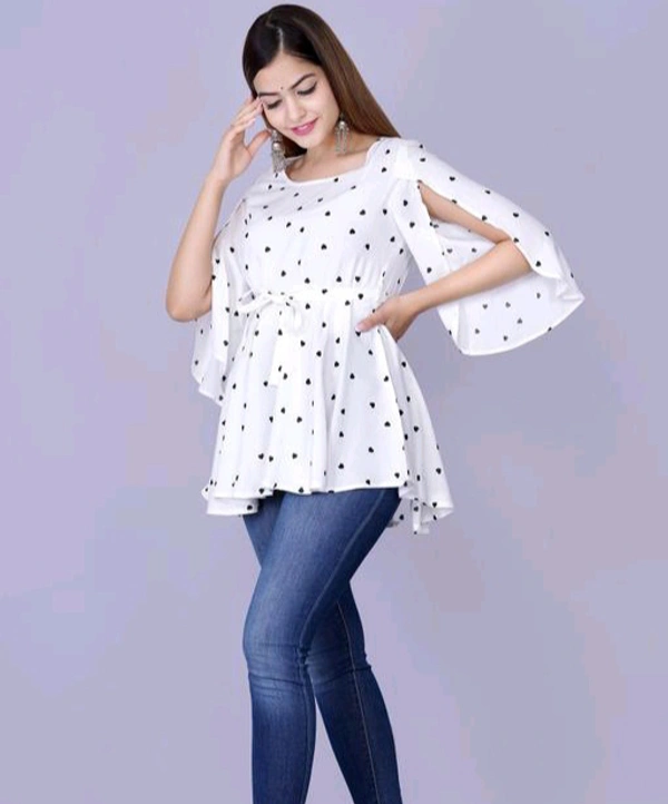 Rihan Fab Women Ethnic Dress for the Western wear style | Comfort Style | Full Flare, Frock_Top,Kurti_Top - White, XXL