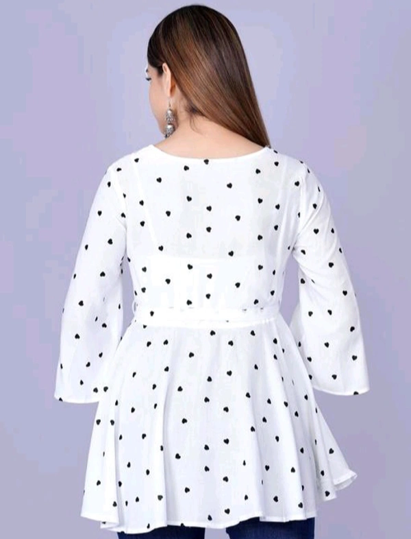 Rihan Fab Women Ethnic Dress for the Western wear style | Comfort Style | Full Flare, Frock_Top,Kurti_Top - White, XXL