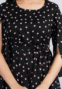 Rihan Fab Women Ethnic Dress for the Western wear style | Comfort Style | Full Flare, Frock_Top,Kurti_Top - Black, M