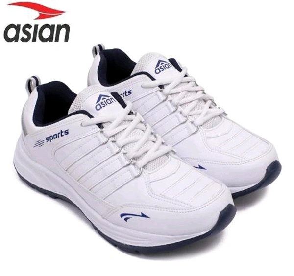 Asian  ASIAN Men's COSCO White Sports Running Walking & Gym LIghtWeight Stylish Shoes for Boys & Men - White, IND 6