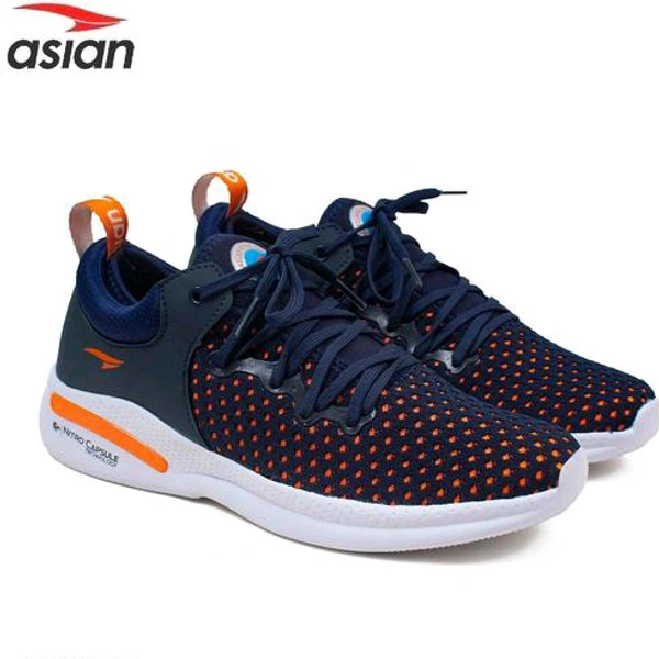 Asian  ASIAN Men's CRETA-12 Navy Sports Running Walking & Gym LIghtWeight Stylish Shoes for Boys & Men - Navy Blue, IND 6