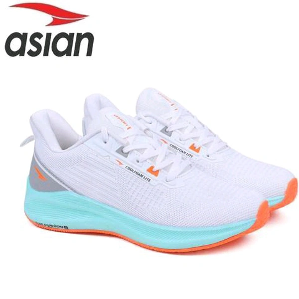 Asian  ASIAN Men's INNOVA-04 White Sports Running Walking & Gym LIghtWeight Stylish Shoes for Boys & Men - White, IND 8