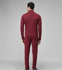 Stylish Fancy Cotton Blend Solid Regular Fit Tracksuit For Men - Maroon, L