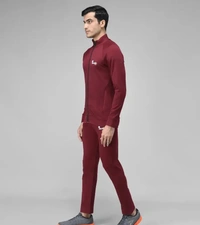 Stylish Fancy Cotton Blend Solid Regular Fit Tracksuit For Men - Maroon, XL