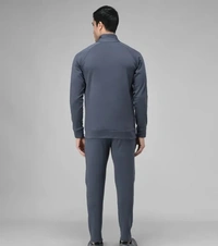 Stylish Fancy Cotton Blend Solid Regular Fit Tracksuit For Men - Gray, M