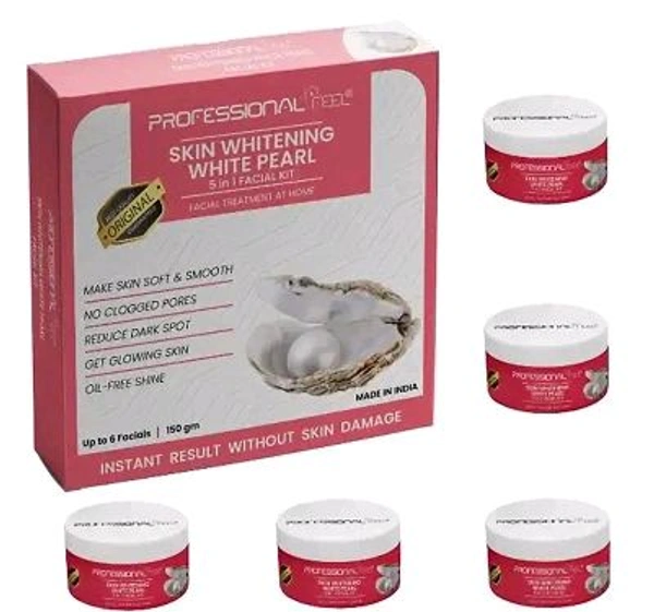 Professional Feel Facialkit 5 in 1, Instant Result Without Skin Damage, All Skin Type, Mens And Women, (150g) - Gold