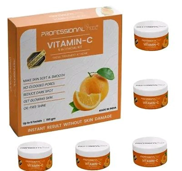 Professional Feel Facialkit 5 in 1, Instant Result Without Skin Damage, All Skin Type, Mens And Women, (150g) - Red Wine