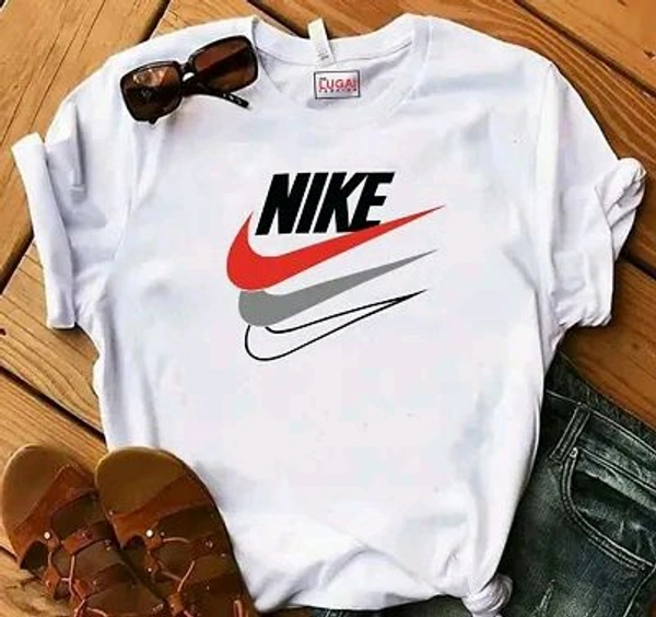 Nike Party Wear Cotton T-Shirt - White, M